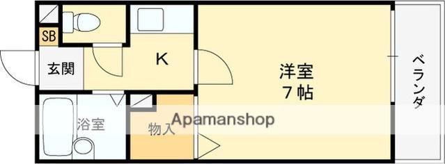 アルンハイム新石切(1K/6階)の間取り写真