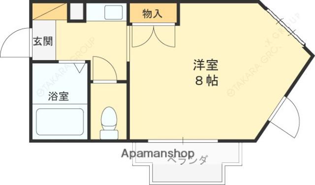 エンゼルハイツ桜町(1K/2階)の間取り写真