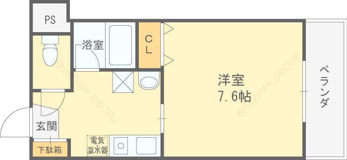 レジデンス花園(1K/2階)の間取り写真