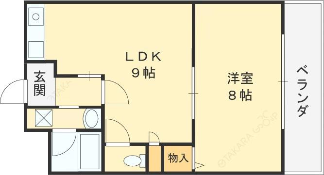 ブランチ613(1LDK/2階)の間取り写真
