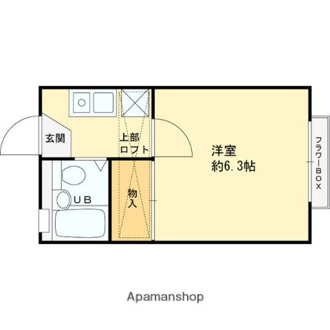 フローラ楓(1K/1階)の間取り写真