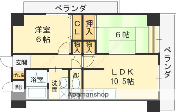 サン・コーポラス小阪(2LDK/3階)の間取り写真