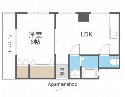 コーポ白峰(1LDK/4階)の間取り写真