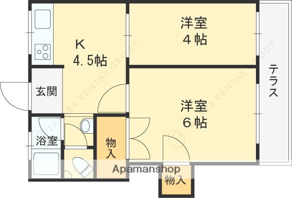 濱田マンション(2DK/1階)の間取り写真