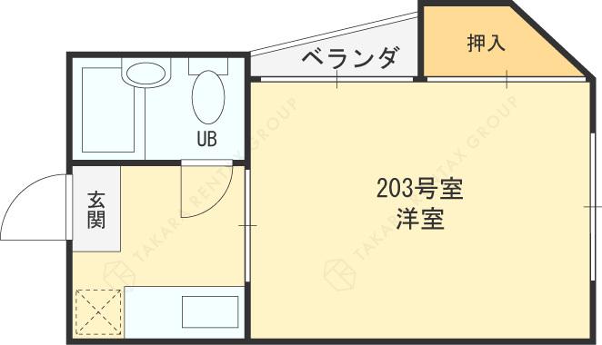 ぱお 10号 RELAX LIFE 瓢箪山(1K/2階)の間取り写真