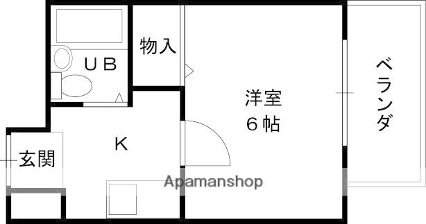 アルファーマンション(1K/2階)の間取り写真