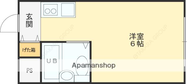 インテリジェントマンション・エソール(ワンルーム/5階)の間取り写真