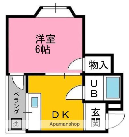 サンライズ堀溝(1DK/2階)の間取り写真
