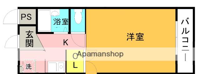 アゼリア2号館(ワンルーム/3階)の間取り写真