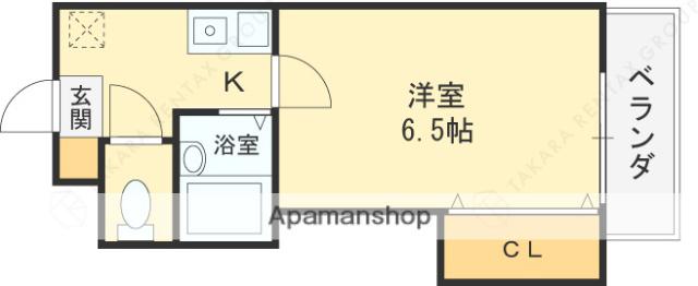 イーストレジデンス長田(1K/2階)の間取り写真