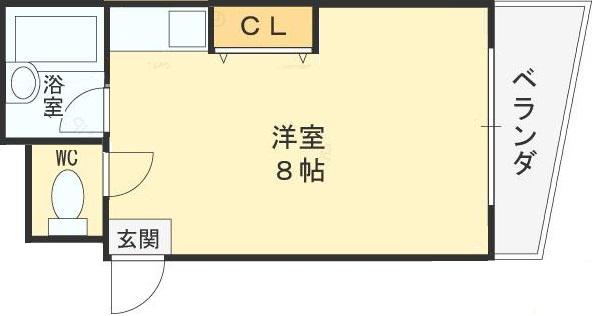 コウナンビル(ワンルーム/4階)の間取り写真