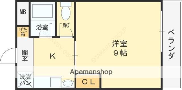 グランドール永和(1K/1階)の間取り写真
