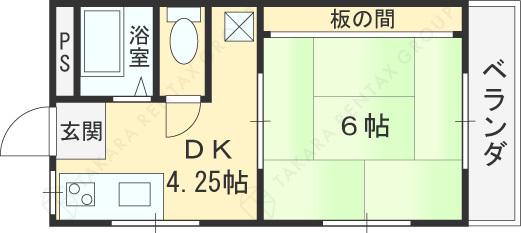 レジェンド小阪(1DK/3階)の間取り写真