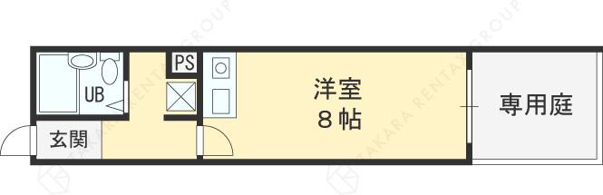 長瀬レーベンハイム(ワンルーム/1階)の間取り写真