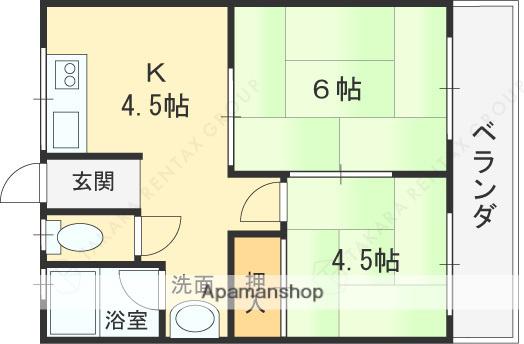 秀栄マンション(2DK/2階)の間取り写真