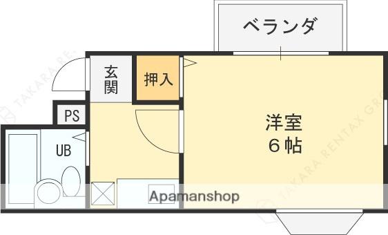 ハイツ笹(ワンルーム/3階)の間取り写真