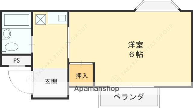 ハイツ笹(1K/2階)の間取り写真
