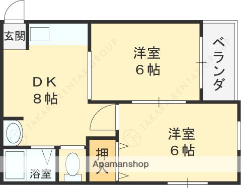 ニッコーハイツ(2DK/1階)の間取り写真