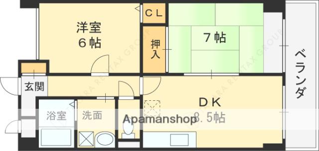 アドバンス渋川(2DK/5階)の間取り写真