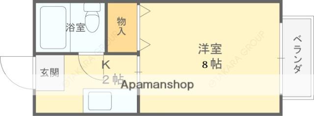 サンシティ本町(ワンルーム/2階)の間取り写真