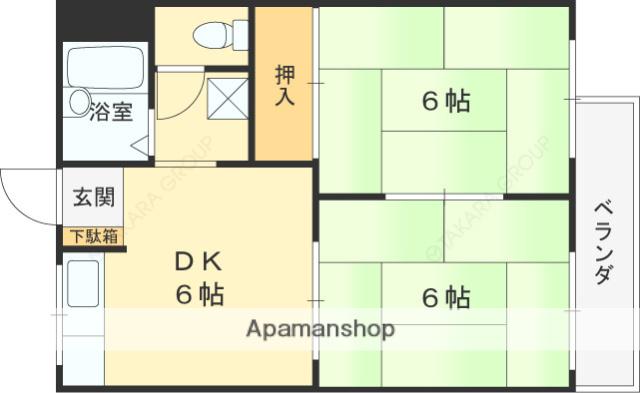 ハイツトヨダ(2DK/2階)の間取り写真