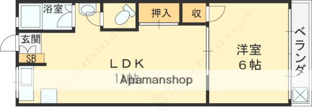 八栄マンション(1LDK/2階)の間取り写真
