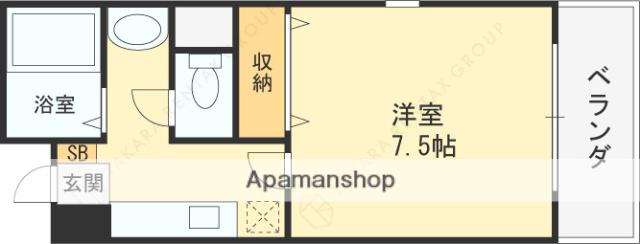 ビューティーセゾン和(1K/5階)の間取り写真