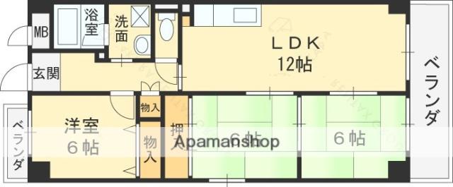 ファミール春日(3LDK/4階)の間取り写真