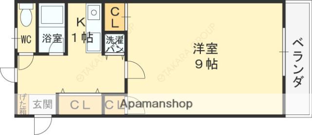 ザ・タワーハウス(1K/3階)の間取り写真