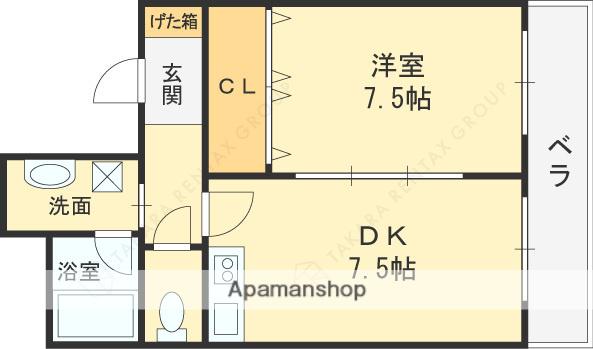 フレア深江橋(1DK/2階)の間取り写真