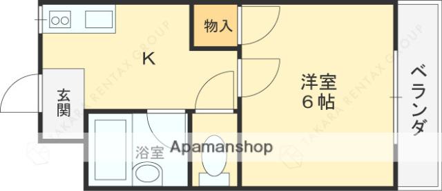 エクセル花園B棟(1K/2階)の間取り写真