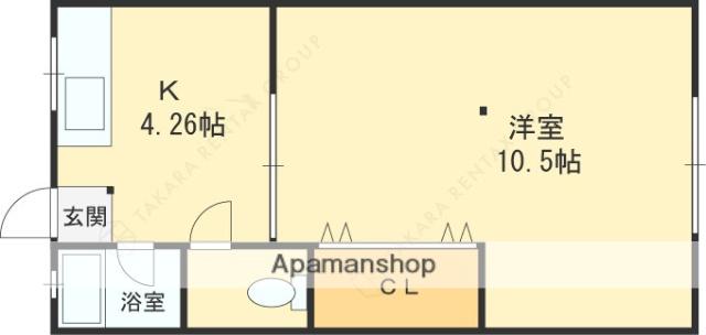 出口ハイツ(1K/2階)の間取り写真