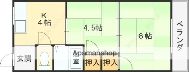 平尾マンション(2DK/2階)の間取り写真