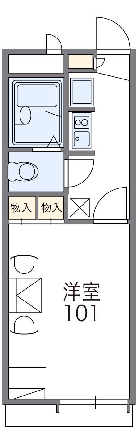 レオパレスシャローム氷室(1K/1階)の間取り写真