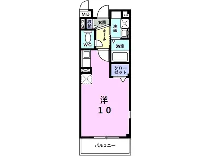 サンクレール北花田(ワンルーム/2階)の間取り写真