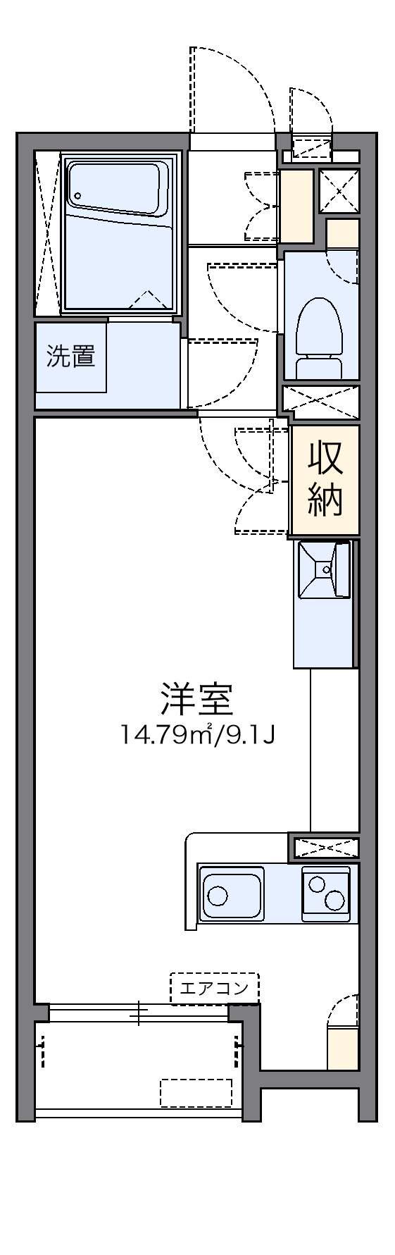 レオネクストクラムⅡ(ワンルーム/2階)の間取り写真