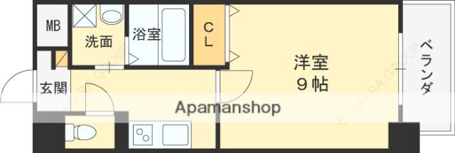 COZY COURTⅢ(1K/7階)の間取り写真