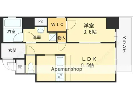 イースト RESIDENCE(1LDK/1階)の間取り写真