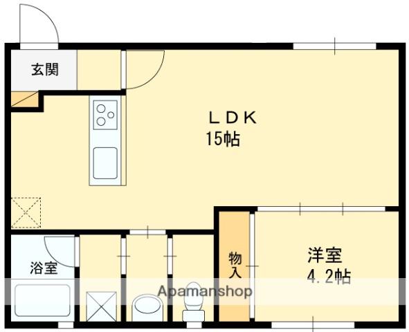 LUXE本町(1LDK/1階)の間取り写真