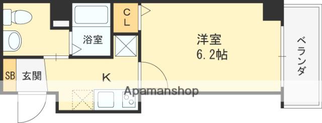 CREST花園(1K/5階)の間取り写真