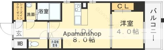 パラゴン布施駅前(1DK/5階)の間取り写真
