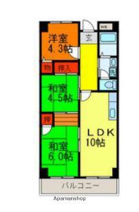 エクセル上小阪(3DK/6階)の間取り写真