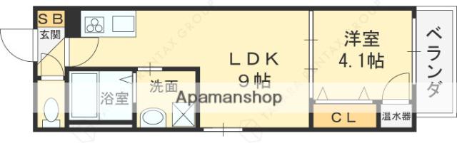 REPOS長瀬(1LDK/3階)の間取り写真