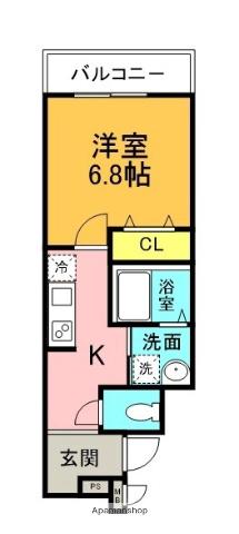 フジパレス八戸ノ里Ⅱ番館(1K/3階)の間取り写真