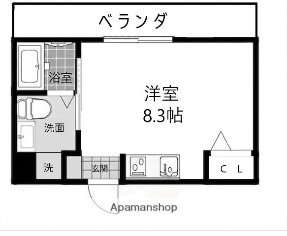 リビングライフ長瀬イーストⅡ(ワンルーム/3階)の間取り写真