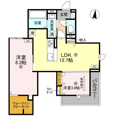 サンハイム横沼(2LDK/2階)の間取り写真