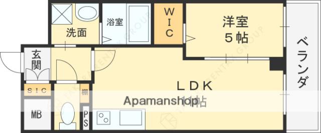 VITA荒本(1LDK/7階)の間取り写真
