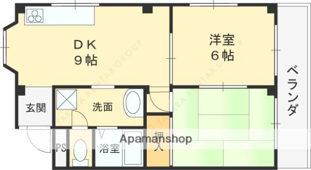 オオニシハイツ(2DK/3階)の間取り写真