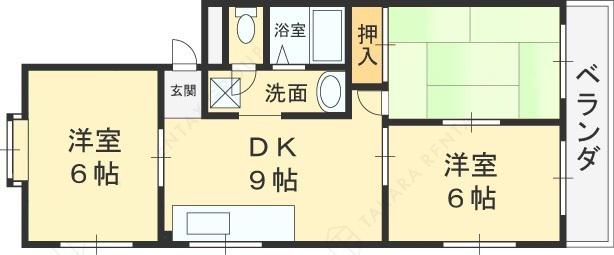 オオニシハイツ(3DK/3階)の間取り写真