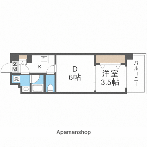 ファステート大阪マジョリティ(1DK/4階)の間取り写真